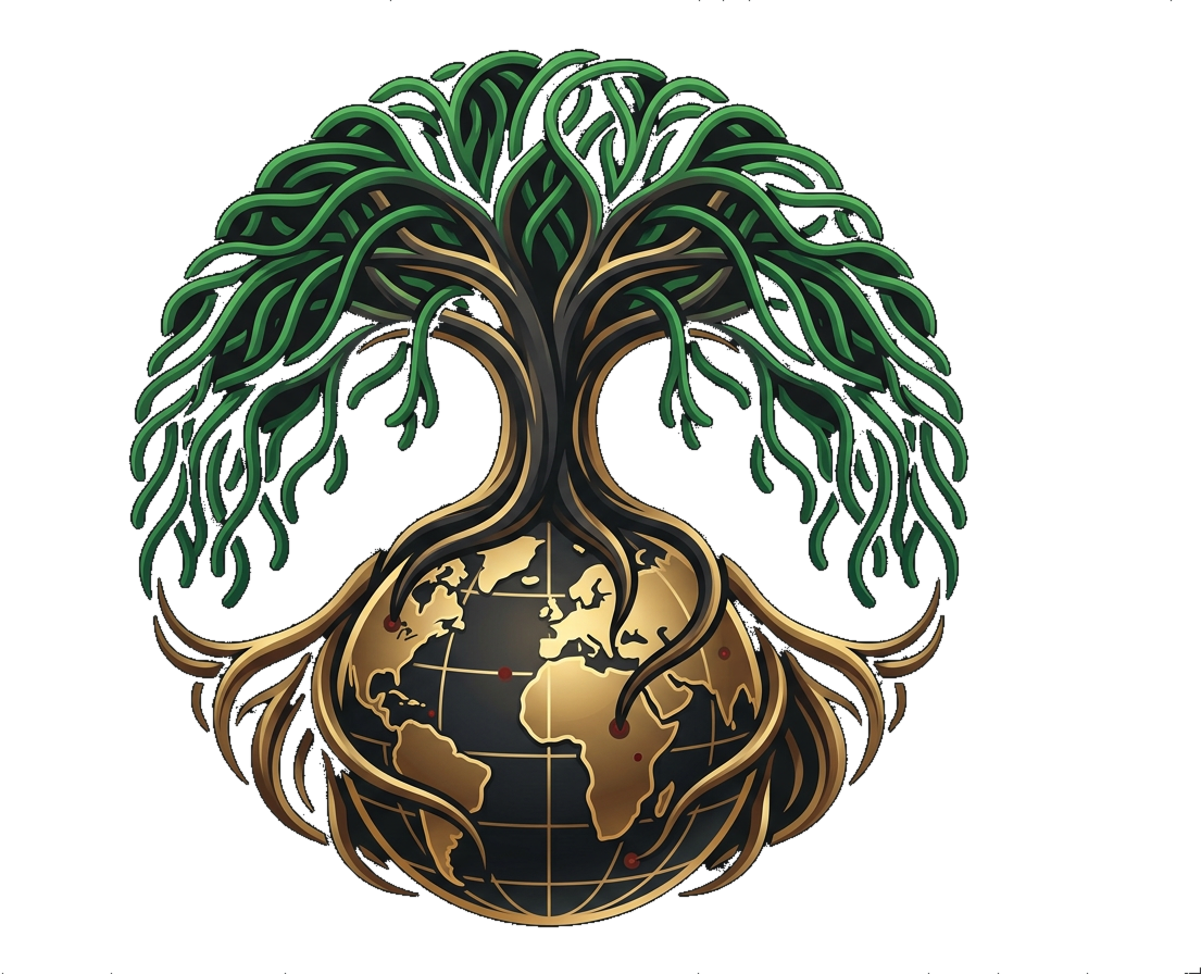 SendMe Black Connect tree and globe logo.
